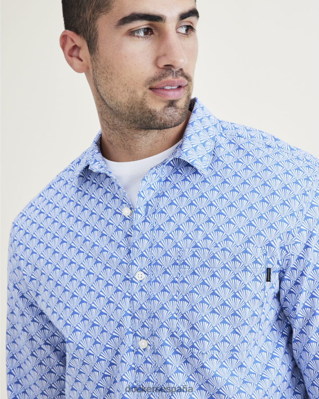 camisa informal, corte regular hombres Dockers delft - azul ropa 8F0406624