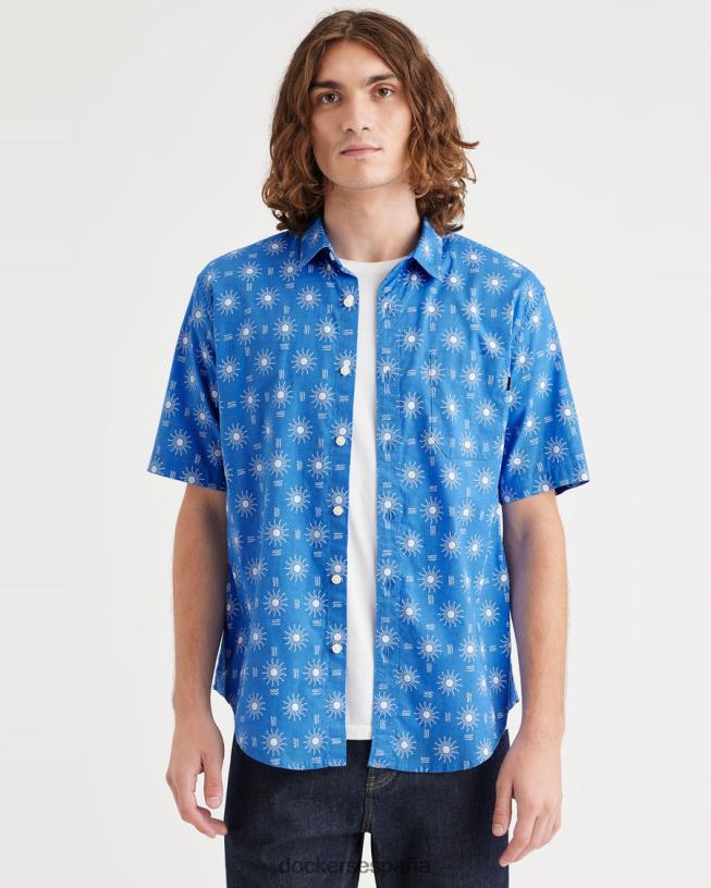 camisa informal, corte regular hombres Dockers espejismo cerámica azul ropa 8F0406161