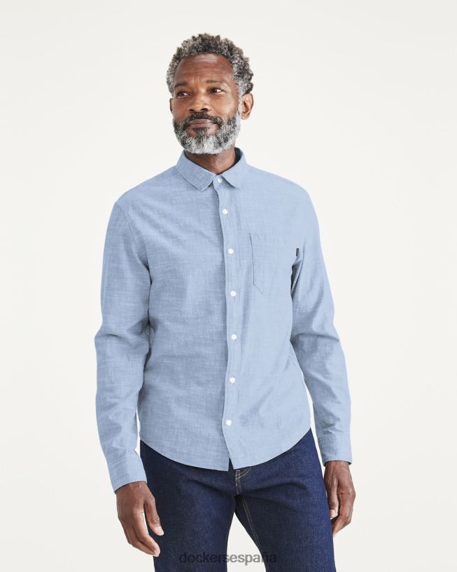 camisa informal, corte regular hombres Dockers lavado ácido azul claro ropa 8F0406171