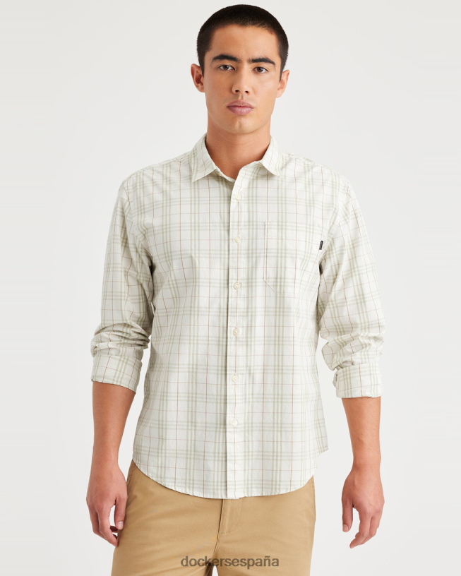 camisa informal, corte regular hombres Dockers pelusa de hoja perenne - verde ropa 8F0406170