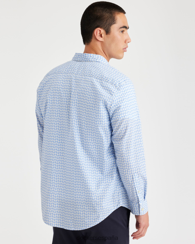 camisa informal, corte regular hombres Dockers playa - azul ropa 8F0406174