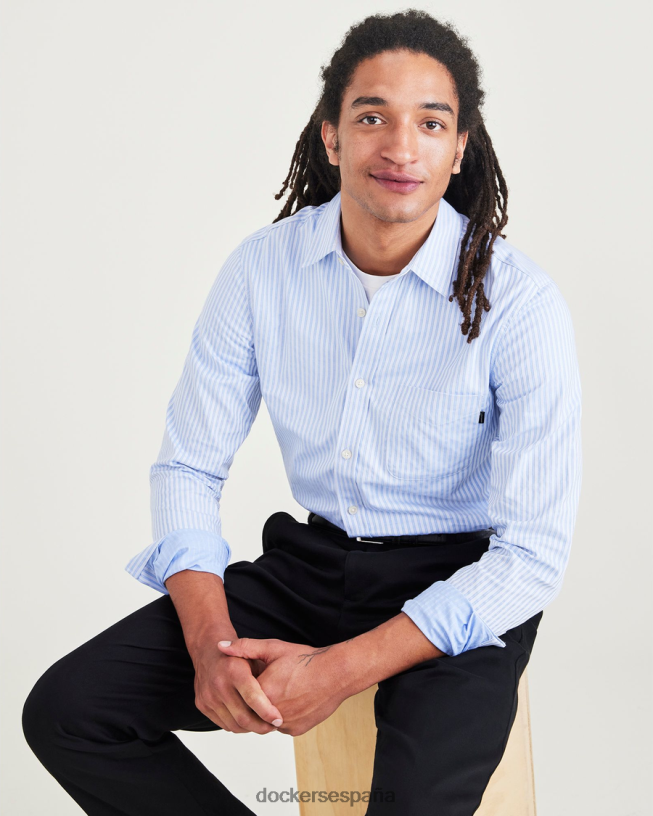camisa original con botones, corte entallado hombres Dockers marinero de delft - azul ropa 8F0406586