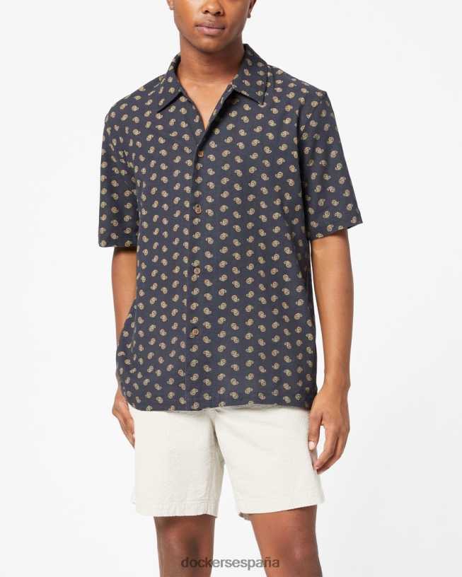 camisa tejida de lino, corte regular hombres Dockers everson odisea gris ropa 8F0406858