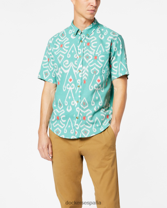 camisa texturizada, corte regular hombres Dockers saez pradobrook - azul ropa 8F0406854