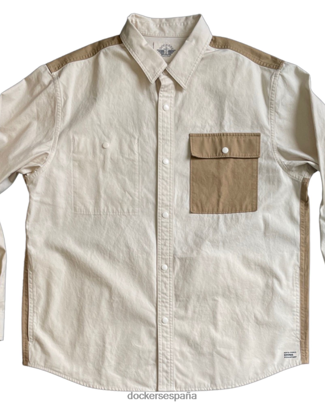 camisa transnomádica con botones hombres Dockers natural y caqui - bronceado ropa 8F0406339