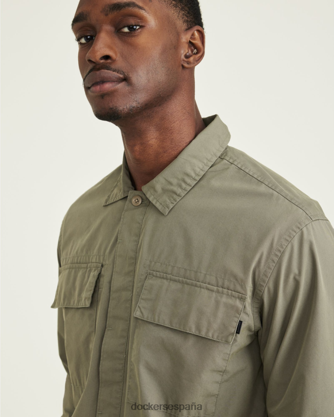 camisa utilitaria, ajuste relajado hombres Dockers camuflaje - verde ropa 8F0406593