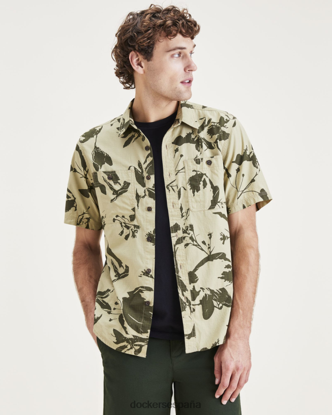 camisa utilitaria, corte regular hombres Dockers gris verde - verde ropa 8F0406725