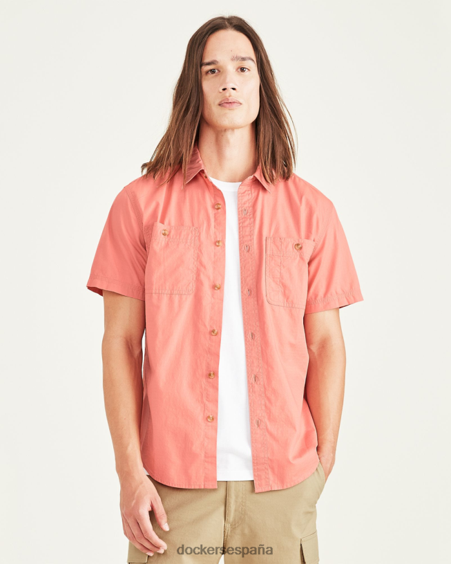 camisa utilitaria, corte regular hombres Dockers rosa del amanecer - rojo ropa 8F0406727