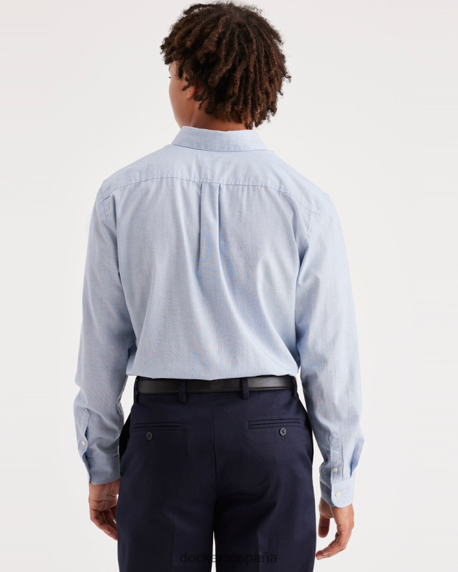 distintiva camisa antimanchas, ajuste clásico hombres Dockers extremo sobre extremo delft - azul ropa 8F0406143