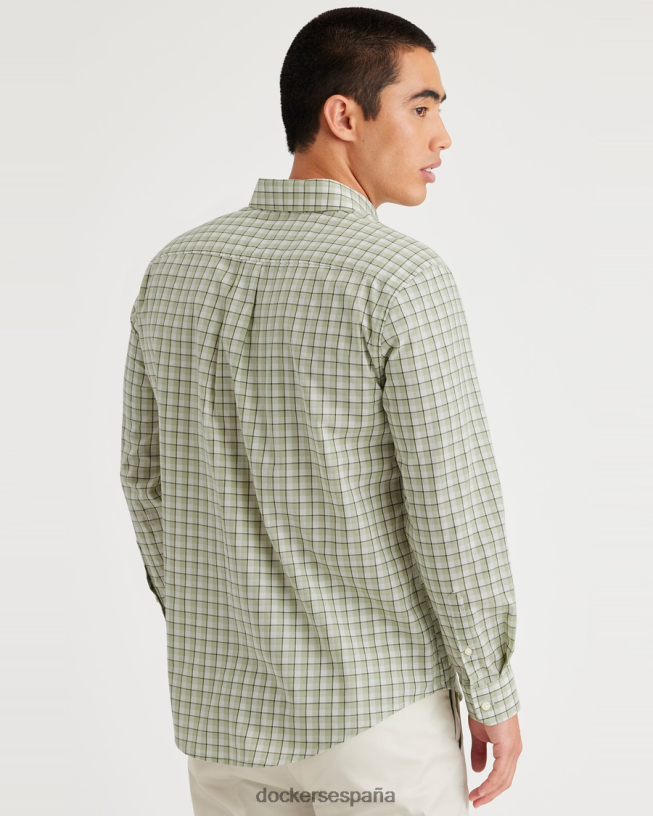 distintiva camisa antimanchas, ajuste clásico hombres Dockers pelusa de sauce - verde ropa 8F0406142