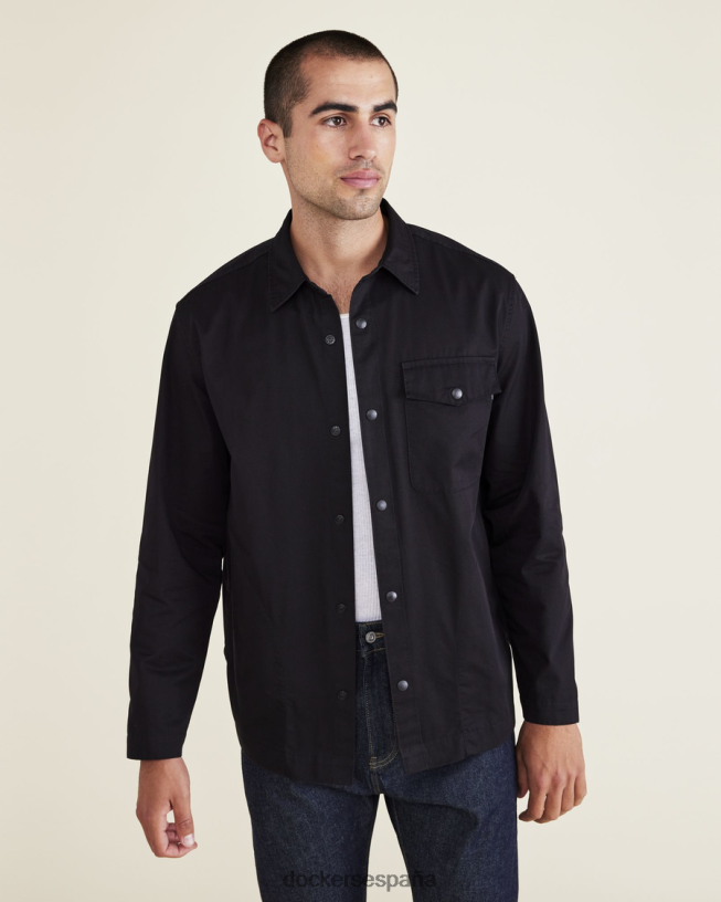 sobrecamisa, corte regular hombres Dockers hermoso negro ropa 8F0406573