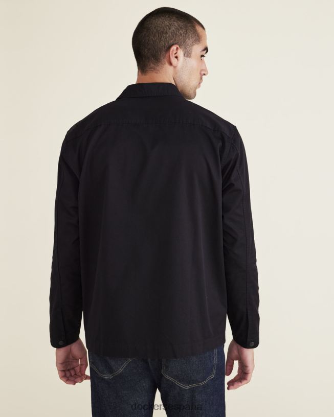 sobrecamisa, corte regular hombres Dockers hermoso negro ropa 8F0406573
