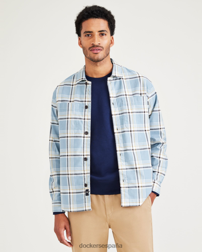 sobrecamisa, corte relajado: edición premium hombres Dockers club montaña arroyo - azul ropa 8F0406562