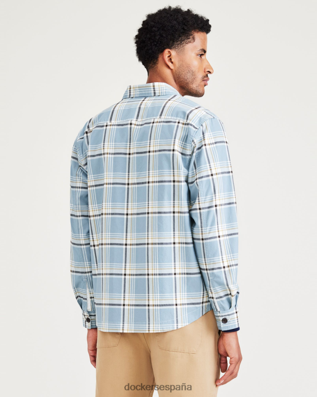 sobrecamisa, corte relajado: edición premium hombres Dockers club montaña arroyo - azul ropa 8F0406562