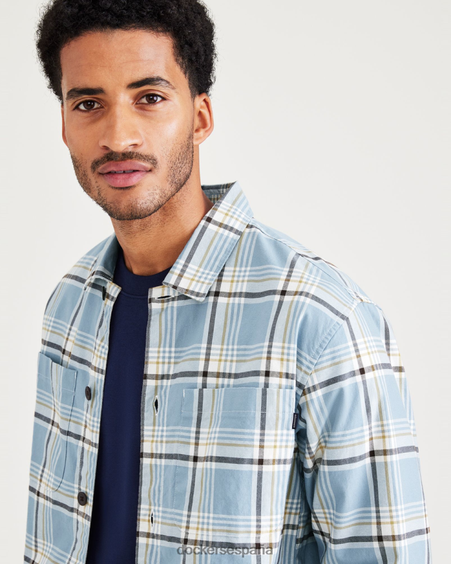 sobrecamisa, corte relajado: edición premium hombres Dockers club montaña arroyo - azul ropa 8F0406562