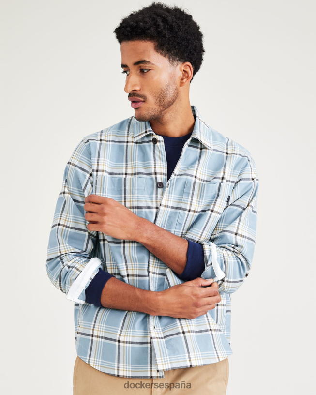 sobrecamisa, corte relajado: edición premium hombres Dockers club montaña arroyo - azul ropa 8F0406562