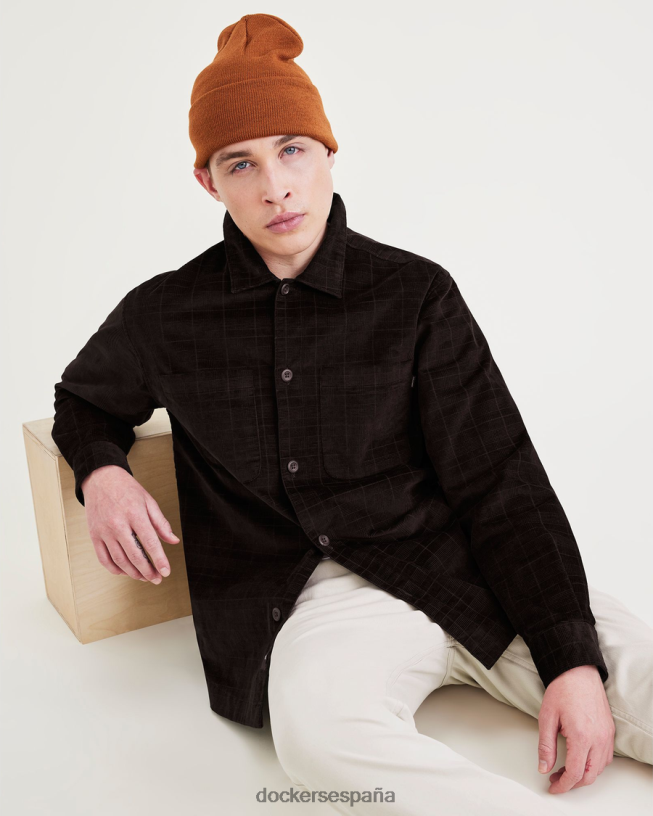 sobrecamisa, corte relajado: edición premium hombres Dockers frijol negro tempo - marrón ropa 8F0406563