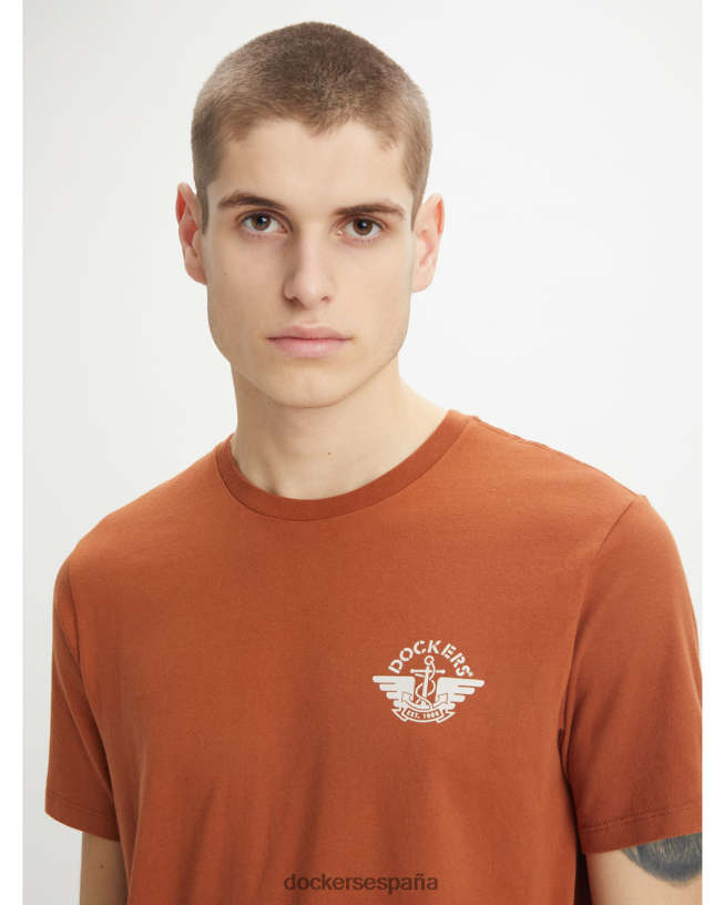 Camiseta con estampado de alas y ancla, corte ajustado hombres Dockers Sáhara caqui ropa 8F0406512