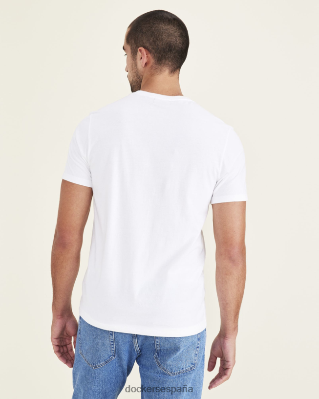 Camiseta con estampado de alas y ancla, corte ajustado hombres Dockers blanco brillante ropa 8F0406254
