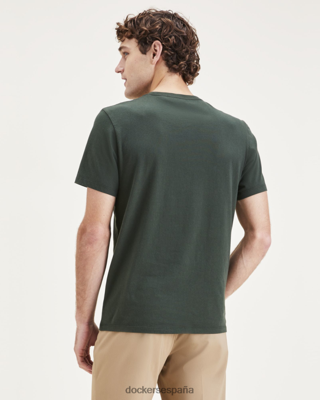 Camiseta con estampado de alas y ancla, corte ajustado hombres Dockers curry de limón - verde ropa 8F0406510