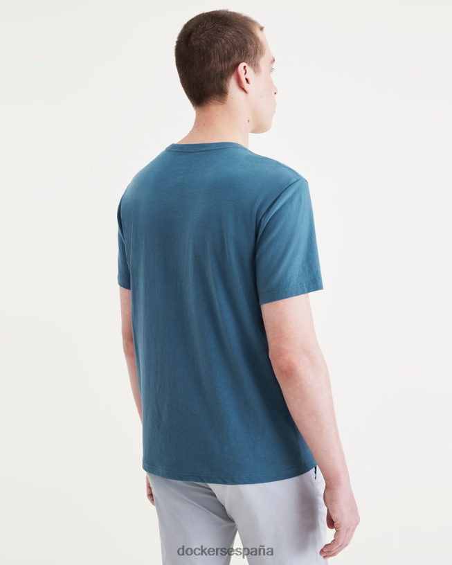 Camiseta con estampado de alas y ancla, corte ajustado hombres Dockers fusión azul - azul ropa 8F0406513
