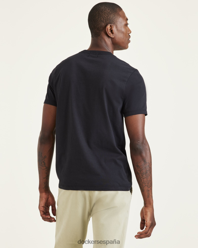 Camiseta con estampado de alas y ancla, corte ajustado hombres Dockers negro ropa 8F0406253