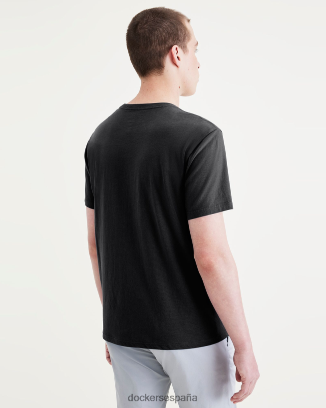 Camiseta con estampado de alas y ancla, corte ajustado hombres Dockers negro ropa 8F0406255