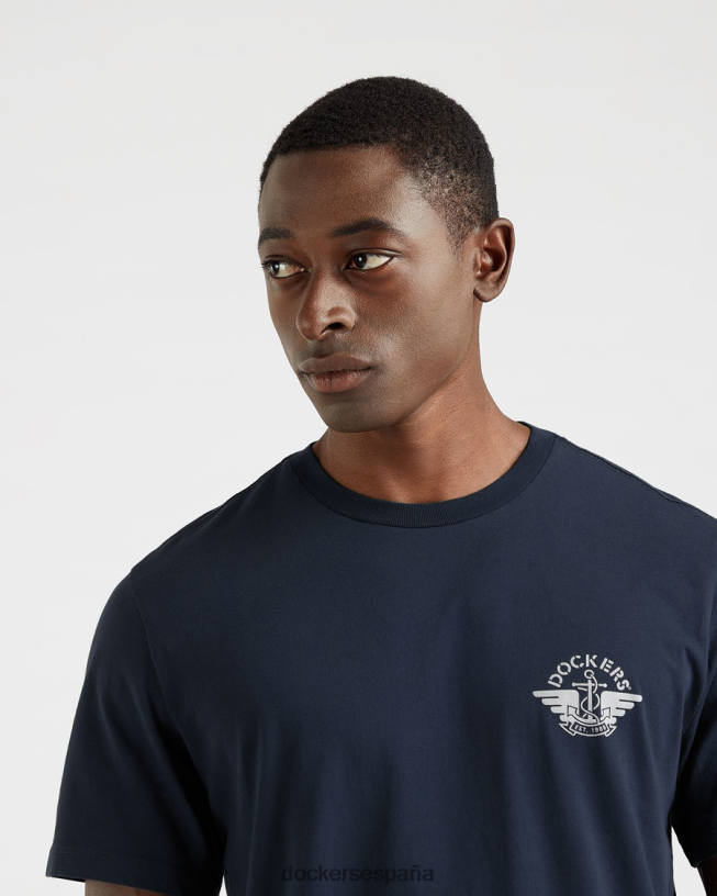Camiseta con estampado de alas y ancla, corte ajustado hombres Dockers pembroke - azul ropa 8F0406256