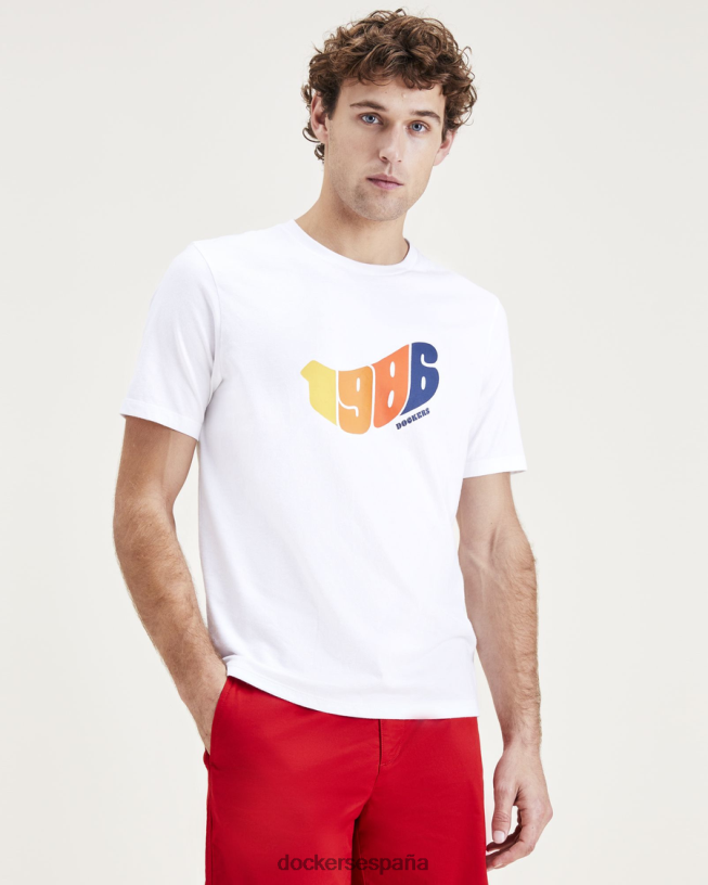 Camiseta con gráfico Groove 1986, corte ajustado hombres Dockers blanco brillante ropa 8F0406619