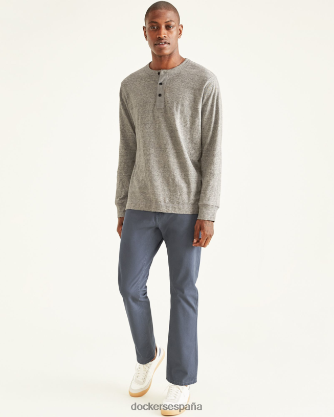 Henley, corte estándar hombres Dockers Brezo chimenea - gris ropa 8F0406695