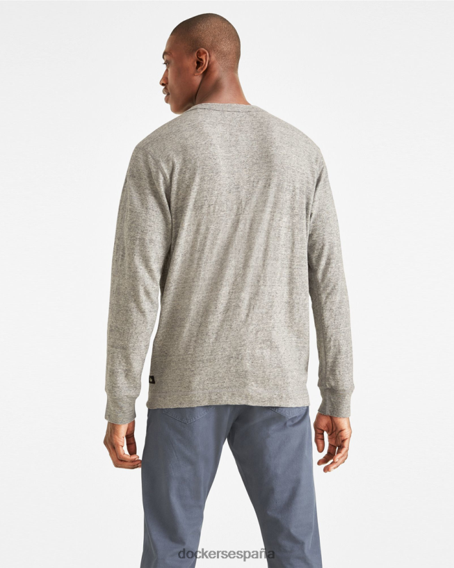 Henley, corte estándar hombres Dockers Brezo chimenea - gris ropa 8F0406695