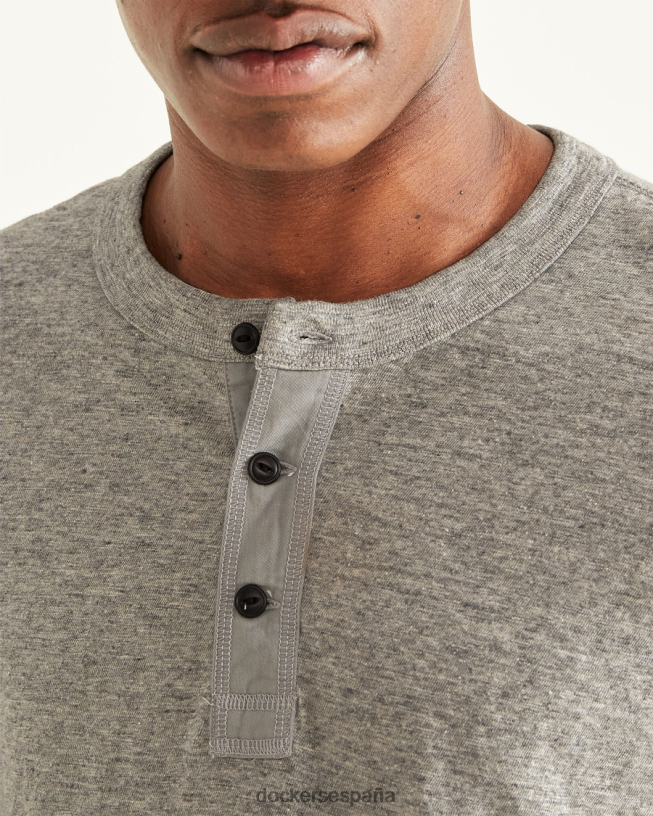Henley, corte estándar hombres Dockers Brezo chimenea - gris ropa 8F0406695