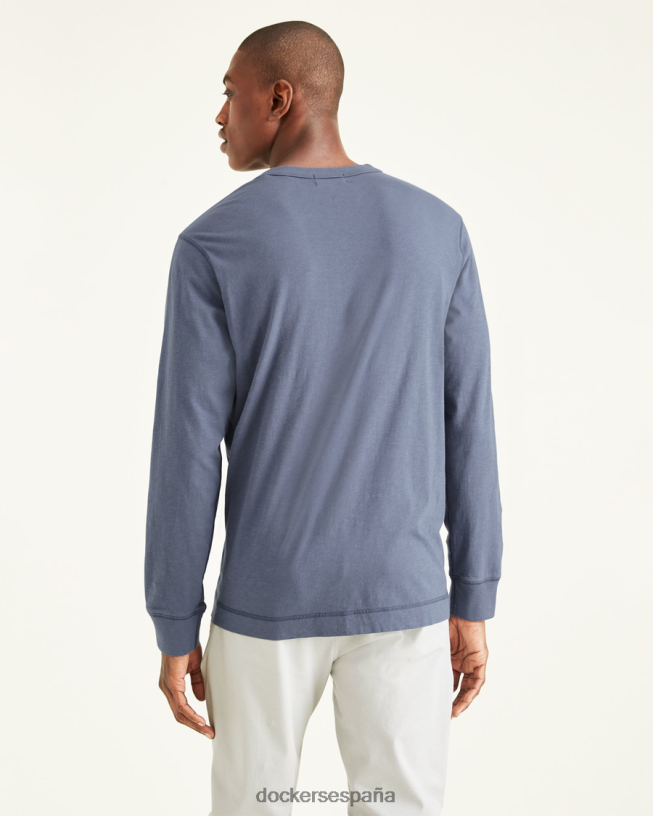 Henley, corte estándar hombres Dockers índigo vintage - azul ropa 8F0406694
