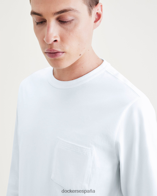 camiseta con bolsillo, ajuste regular hombres Dockers blanco brillante ropa 8F0406707