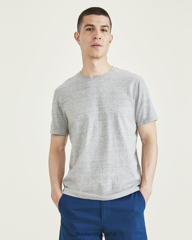 camiseta con cuello redondo y corte ajustado hombres Dockers Brezo chimenea - gris ropa 8F0406123