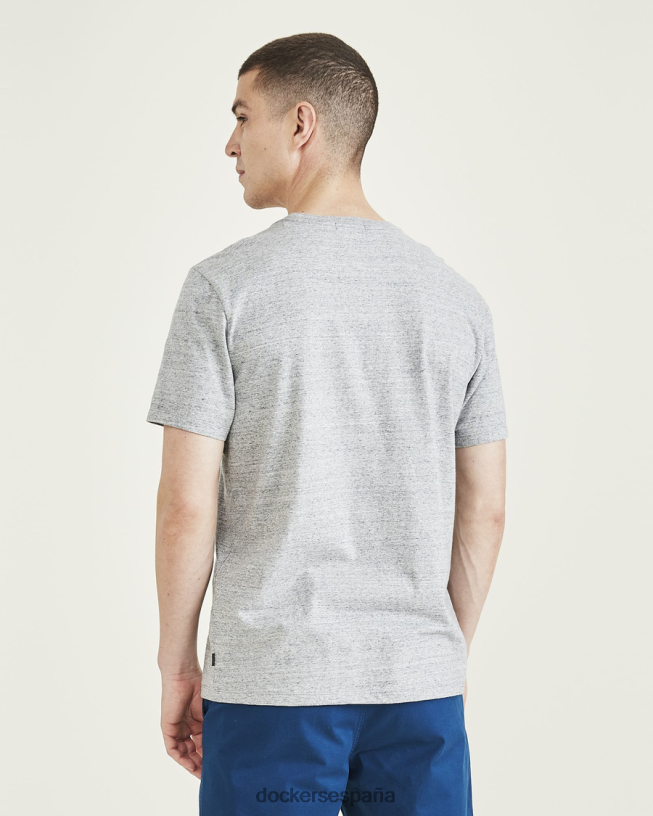 camiseta con cuello redondo y corte ajustado hombres Dockers Brezo chimenea - gris ropa 8F0406123