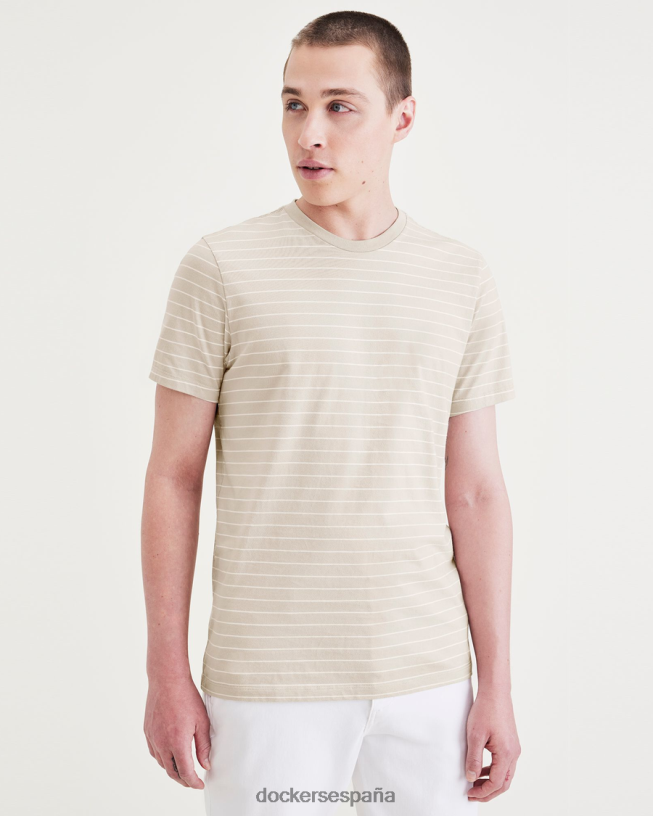 camiseta con cuello redondo y corte ajustado hombres Dockers Sáhara caqui ropa 8F0406701