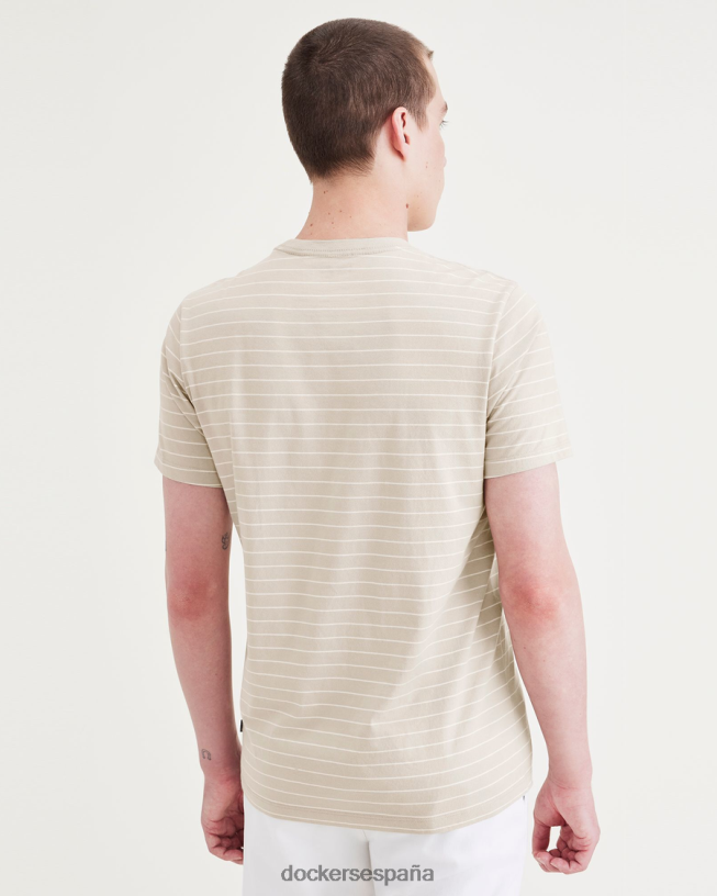 camiseta con cuello redondo y corte ajustado hombres Dockers Sáhara caqui ropa 8F0406701