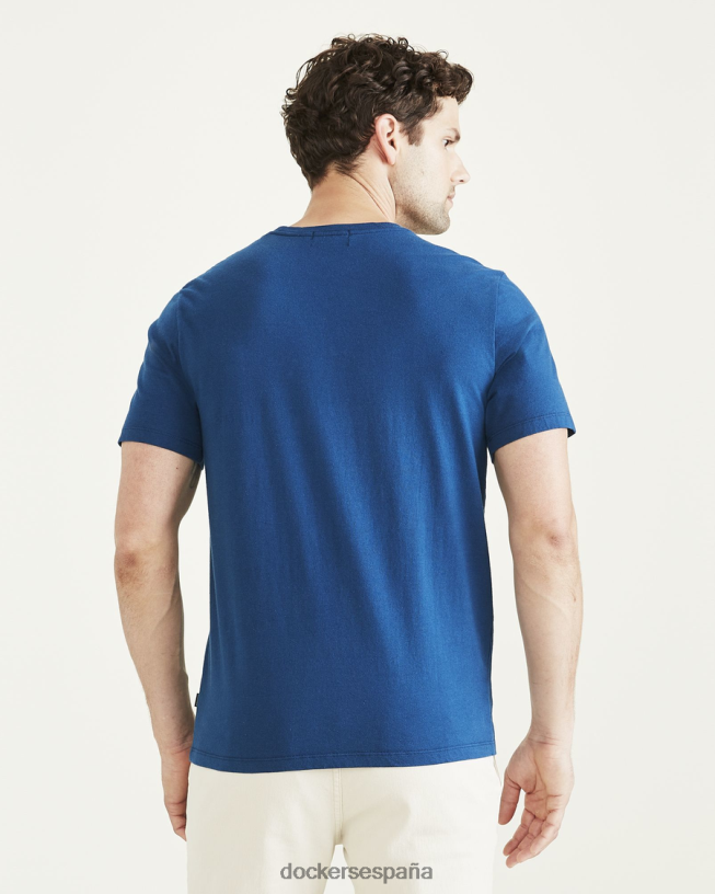 camiseta con cuello redondo y corte ajustado hombres Dockers azul poseidon ropa 8F0406698