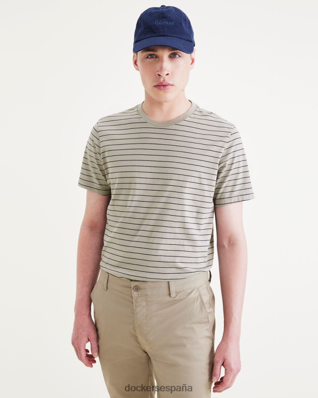 camiseta con cuello redondo y corte ajustado hombres Dockers niebla del bosque - verde ropa 8F0406697