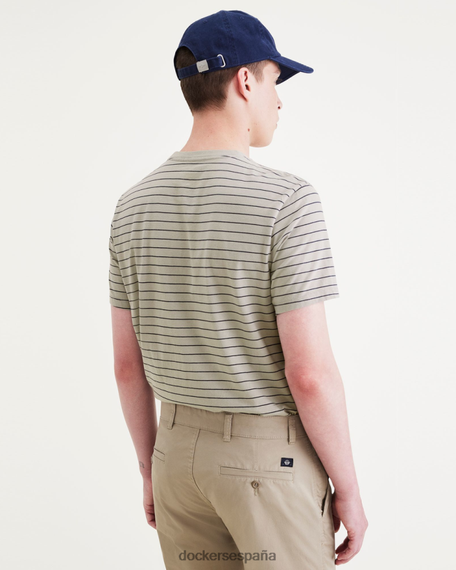camiseta con cuello redondo y corte ajustado hombres Dockers niebla del bosque - verde ropa 8F0406697