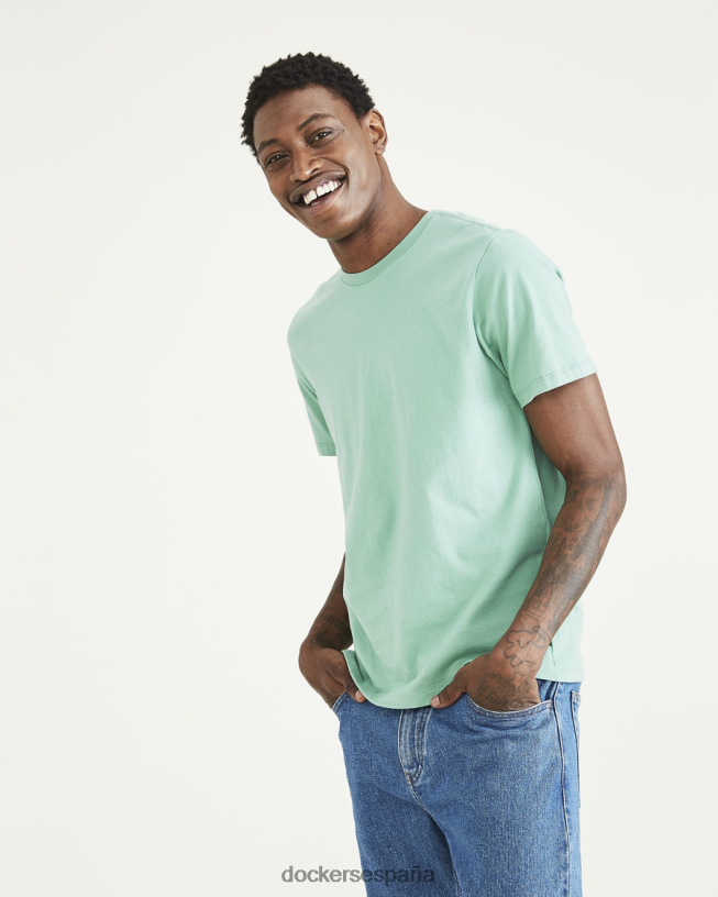 camiseta con cuello redondo y corte ajustado hombres Dockers verde malaquita ropa 8F0406700