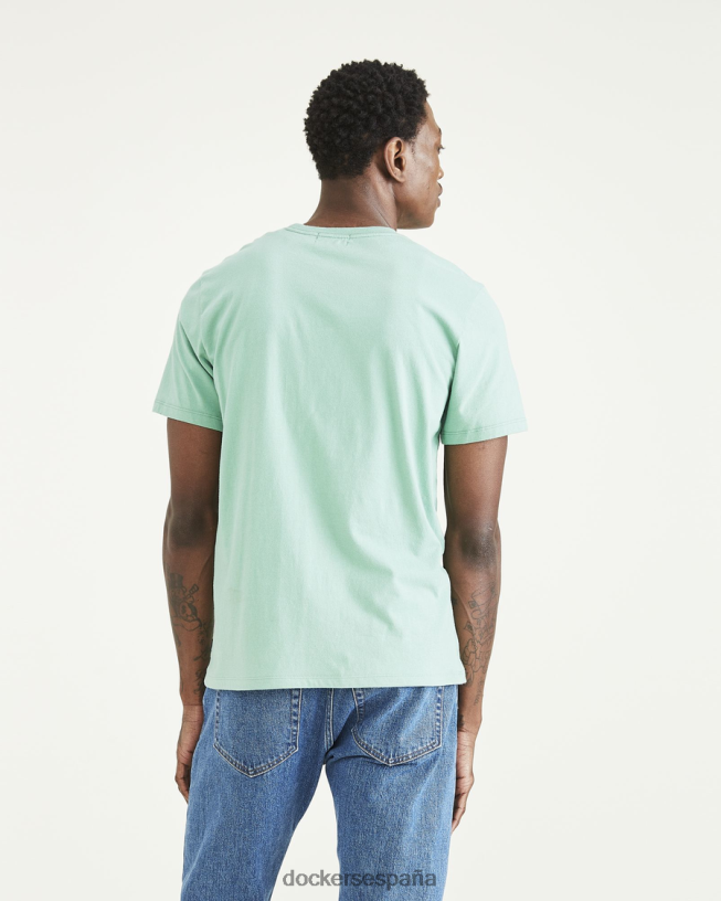 camiseta con cuello redondo y corte ajustado hombres Dockers verde malaquita ropa 8F0406700