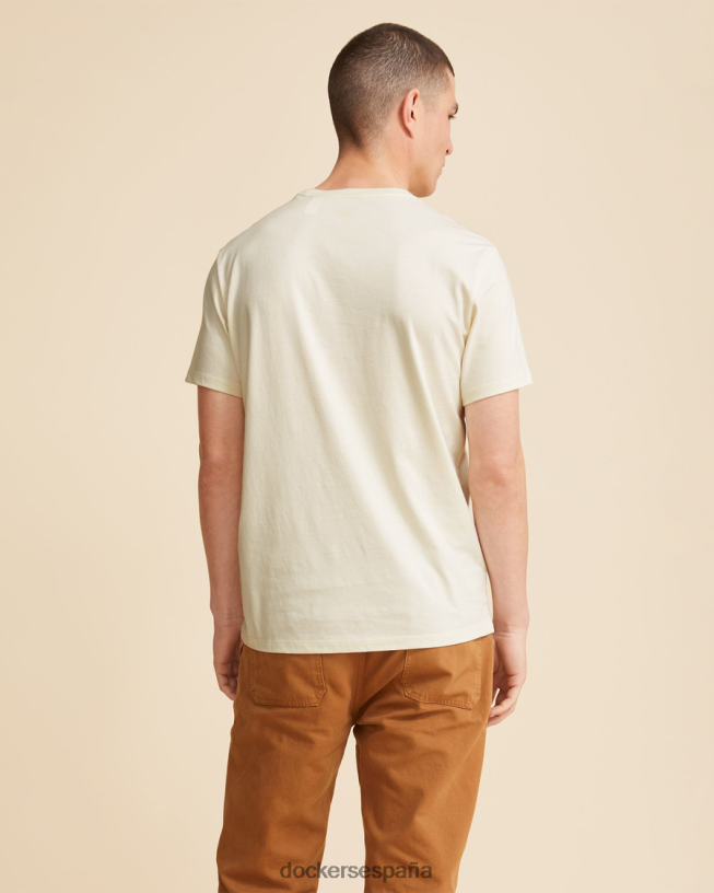 camiseta con estampado de olas para el agua, corte ajustado hombres Dockers garceta y oro - blanco ropa 8F0406849