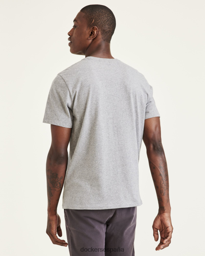camiseta con estampado de plantilla, corte ajustado hombres Dockers brezo gris ropa 8F0406187
