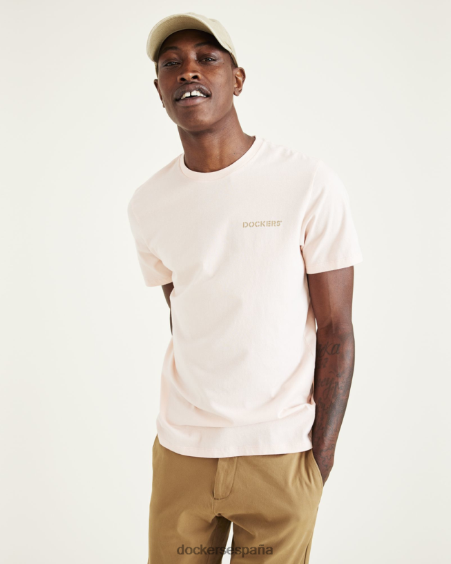 camiseta con estampado de plantilla, corte ajustado hombres Dockers cosecha de oro - bronceado ropa 8F0406186