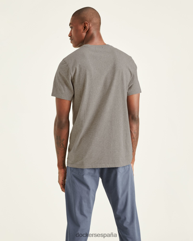 camiseta con estampado de plantilla, corte ajustado hombres Dockers cuero gris ropa 8F0406711