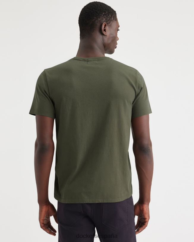 camiseta con estampado de plantilla, corte ajustado hombres Dockers ejercito verde ropa 8F0406185