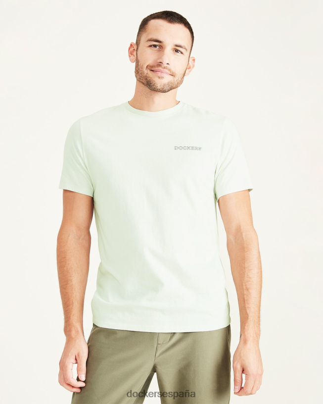 camiseta con estampado de plantilla, corte ajustado hombres Dockers menta helada - verde ropa 8F0406712