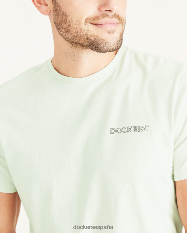 camiseta con estampado de plantilla, corte ajustado hombres Dockers menta helada - verde ropa 8F0406712